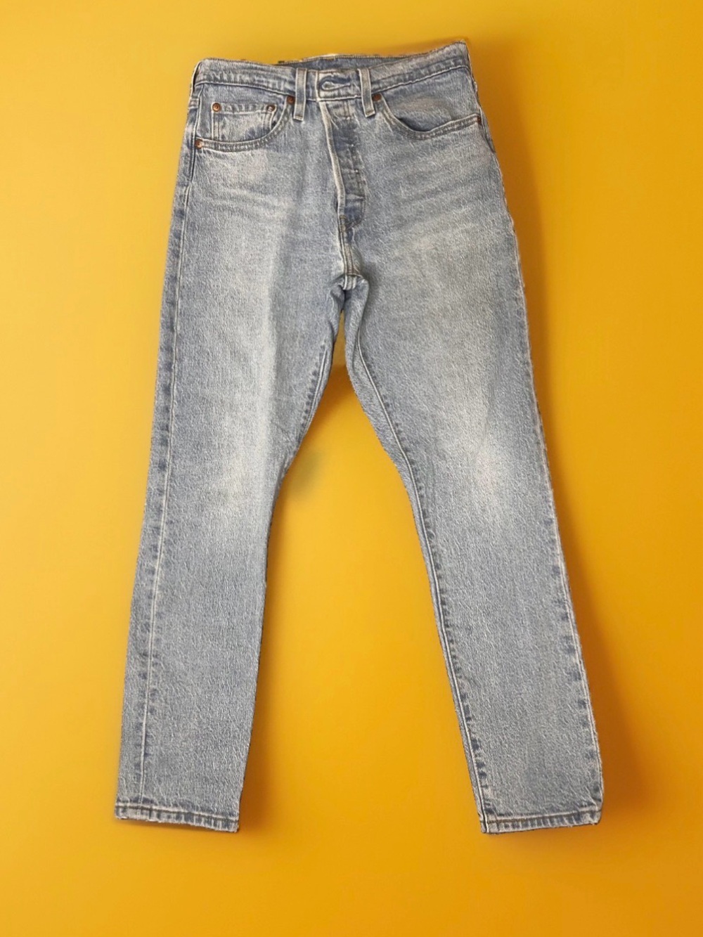 Levis 501S Big E Skinny Women's Jeans Tango Light 28Wx28L Leather Tag Tappered